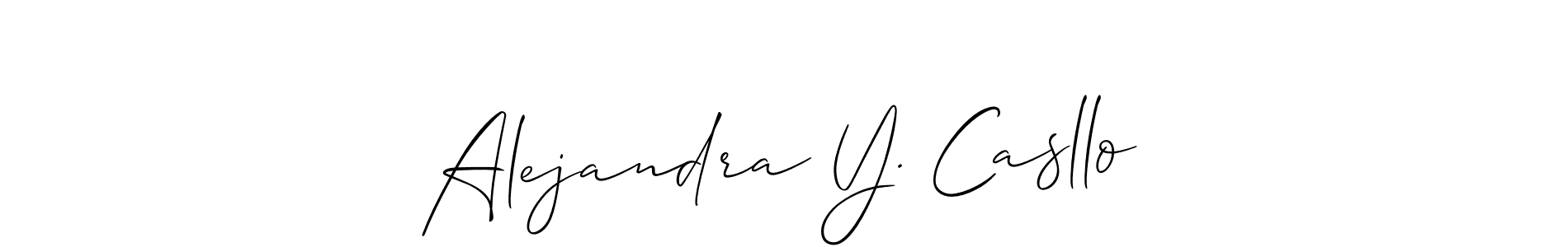 How to make Alejandra Y. Casllo signature? Allison_Script is a professional autograph style. Create handwritten signature for Alejandra Y. Casllo name. Alejandra Y. Casllo signature style 2 images and pictures png