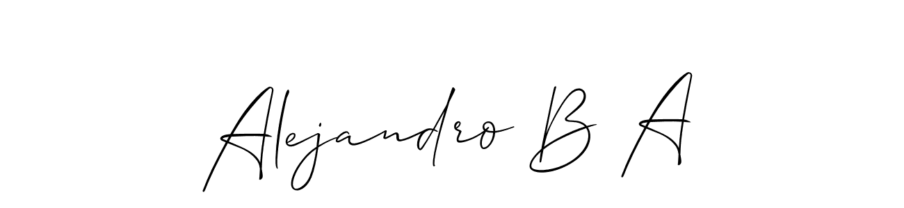 Allison_Script is a professional signature style that is perfect for those who want to add a touch of class to their signature. It is also a great choice for those who want to make their signature more unique. Get Alejandro B A name to fancy signature for free. Alejandro B A signature style 2 images and pictures png