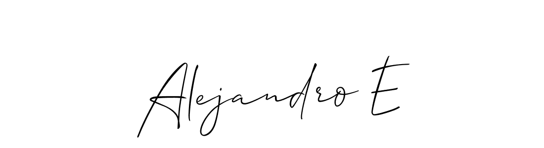 You should practise on your own different ways (Allison_Script) to write your name (Alejandro E) in signature. don't let someone else do it for you. Alejandro E signature style 2 images and pictures png