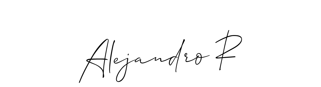 Alejandro R stylish signature style. Best Handwritten Sign (Allison_Script) for my name. Handwritten Signature Collection Ideas for my name Alejandro R. Alejandro R signature style 2 images and pictures png