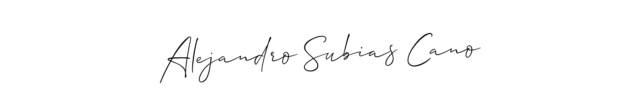 Allison_Script is a professional signature style that is perfect for those who want to add a touch of class to their signature. It is also a great choice for those who want to make their signature more unique. Get Alejandro Subias Cano name to fancy signature for free. Alejandro Subias Cano signature style 2 images and pictures png