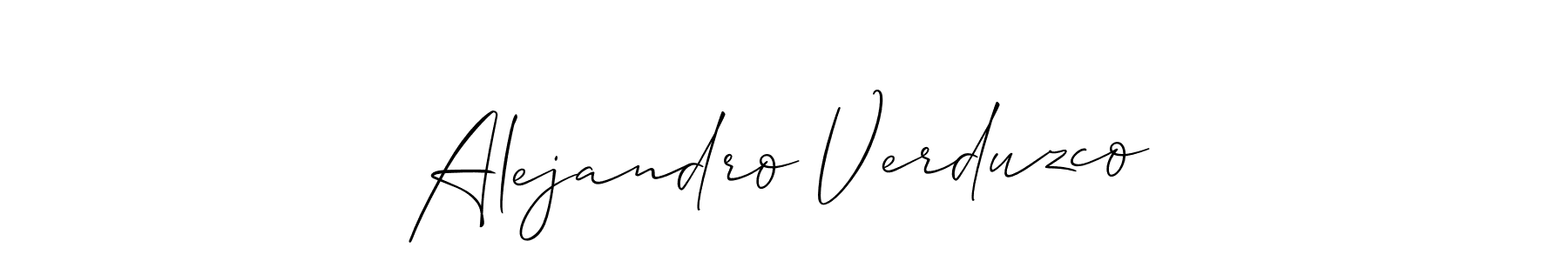 Make a beautiful signature design for name Alejandro Verduzco. With this signature (Allison_Script) style, you can create a handwritten signature for free. Alejandro Verduzco signature style 2 images and pictures png