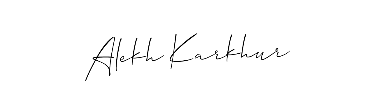 How to make Alekh Karkhur name signature. Use Allison_Script style for creating short signs online. This is the latest handwritten sign. Alekh Karkhur signature style 2 images and pictures png
