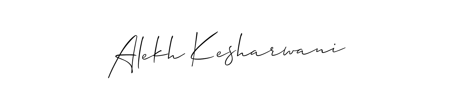 Use a signature maker to create a handwritten signature online. With this signature software, you can design (Allison_Script) your own signature for name Alekh Kesharwani. Alekh Kesharwani signature style 2 images and pictures png