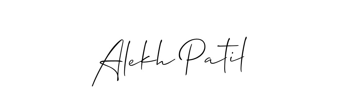 This is the best signature style for the Alekh Patil name. Also you like these signature font (Allison_Script). Mix name signature. Alekh Patil signature style 2 images and pictures png
