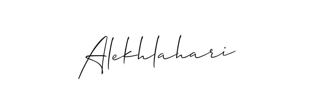 How to make Alekhlahari signature? Allison_Script is a professional autograph style. Create handwritten signature for Alekhlahari name. Alekhlahari signature style 2 images and pictures png