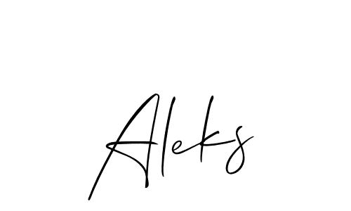 Design your own signature with our free online signature maker. With this signature software, you can create a handwritten (Allison_Script) signature for name Aleks. Aleks signature style 2 images and pictures png