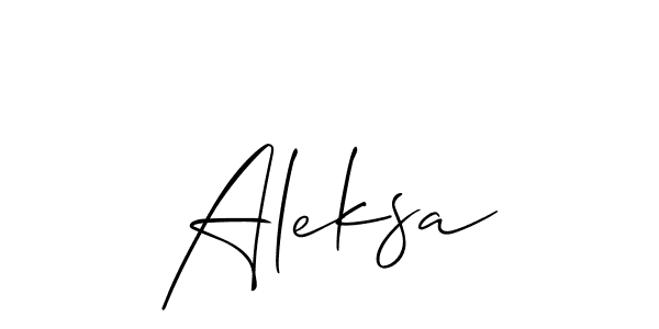 Also You can easily find your signature by using the search form. We will create Aleksa name handwritten signature images for you free of cost using Allison_Script sign style. Aleksa signature style 2 images and pictures png