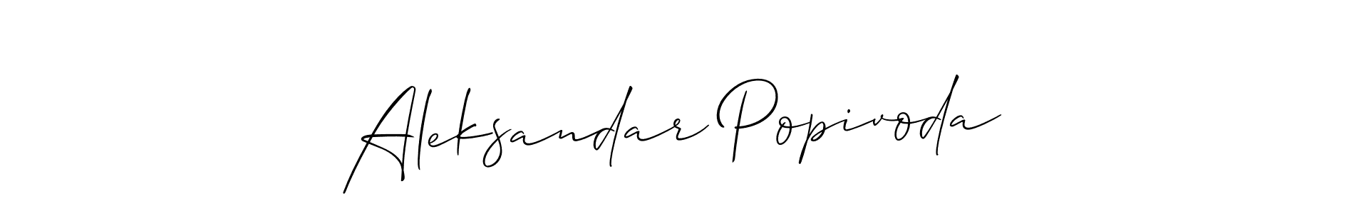 Aleksandar Popivoda stylish signature style. Best Handwritten Sign (Allison_Script) for my name. Handwritten Signature Collection Ideas for my name Aleksandar Popivoda. Aleksandar Popivoda signature style 2 images and pictures png