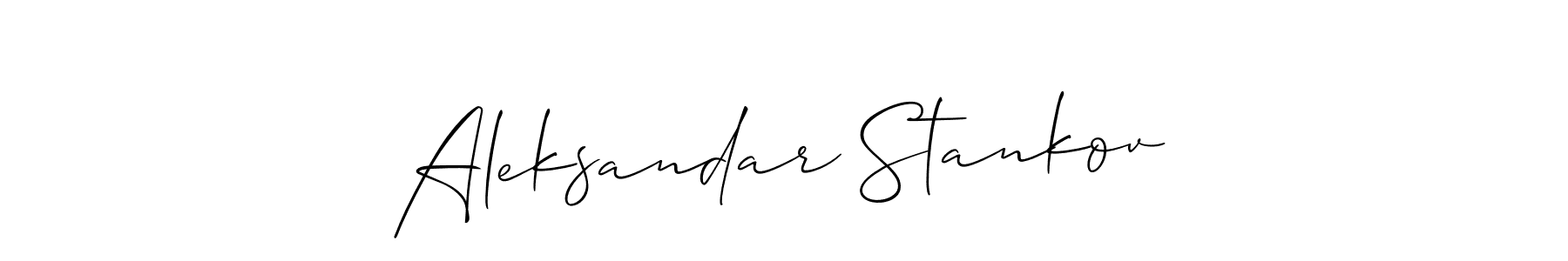 Make a short Aleksandar Stankov signature style. Manage your documents anywhere anytime using Allison_Script. Create and add eSignatures, submit forms, share and send files easily. Aleksandar Stankov signature style 2 images and pictures png