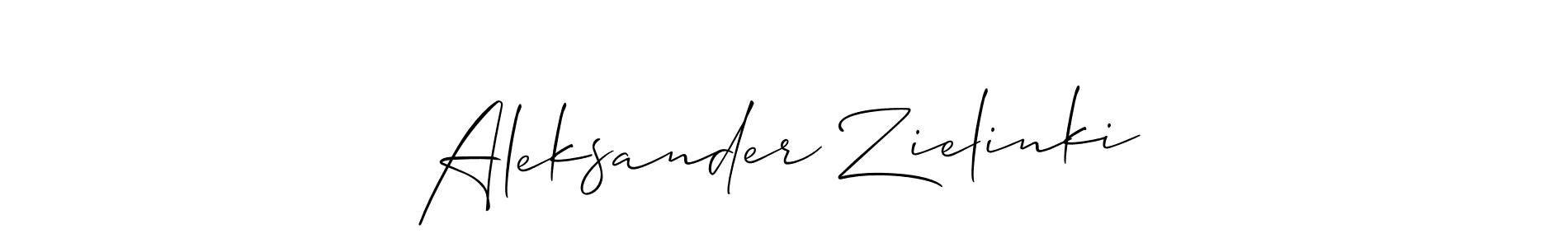 How to make Aleksander Zielinki signature? Allison_Script is a professional autograph style. Create handwritten signature for Aleksander Zielinki name. Aleksander Zielinki signature style 2 images and pictures png