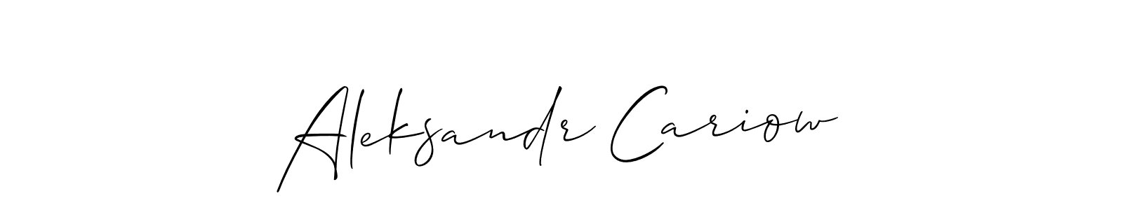How to make Aleksandr Cariow name signature. Use Allison_Script style for creating short signs online. This is the latest handwritten sign. Aleksandr Cariow signature style 2 images and pictures png