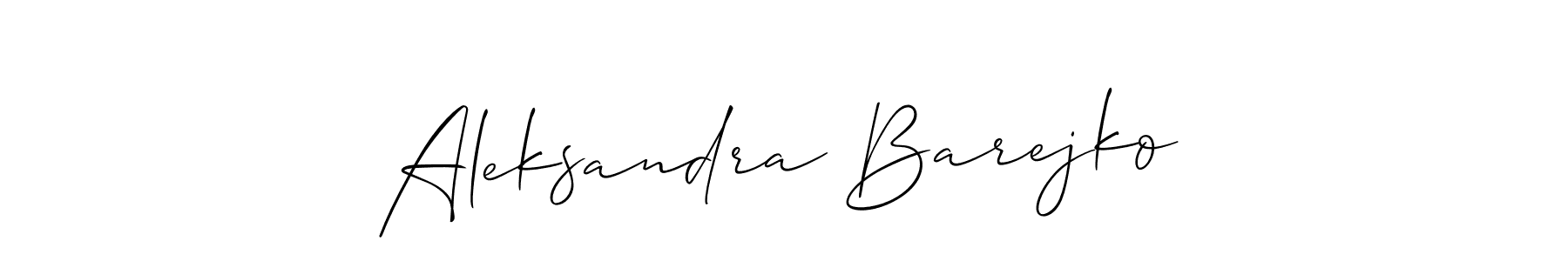 Design your own signature with our free online signature maker. With this signature software, you can create a handwritten (Allison_Script) signature for name Aleksandra Barejko. Aleksandra Barejko signature style 2 images and pictures png