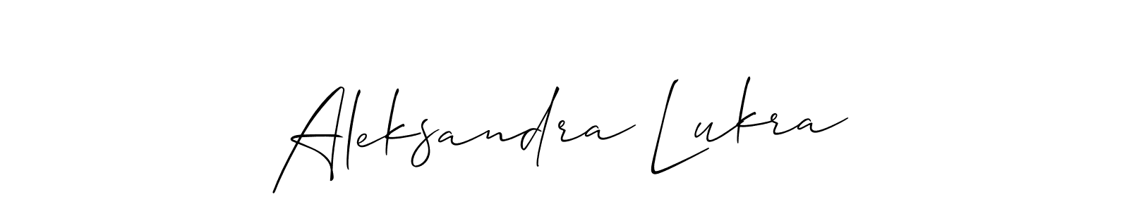 How to make Aleksandra Lukra name signature. Use Allison_Script style for creating short signs online. This is the latest handwritten sign. Aleksandra Lukra signature style 2 images and pictures png