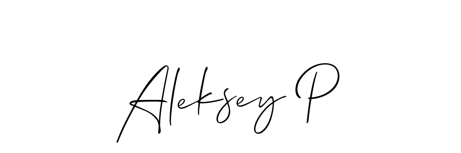 Allison_Script is a professional signature style that is perfect for those who want to add a touch of class to their signature. It is also a great choice for those who want to make their signature more unique. Get Aleksey P name to fancy signature for free. Aleksey P signature style 2 images and pictures png