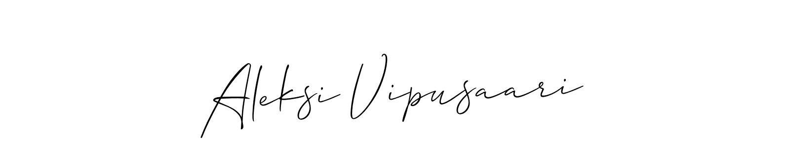 Create a beautiful signature design for name Aleksi Vipusaari. With this signature (Allison_Script) fonts, you can make a handwritten signature for free. Aleksi Vipusaari signature style 2 images and pictures png