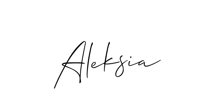 The best way (Allison_Script) to make a short signature is to pick only two or three words in your name. The name Aleksia include a total of six letters. For converting this name. Aleksia signature style 2 images and pictures png