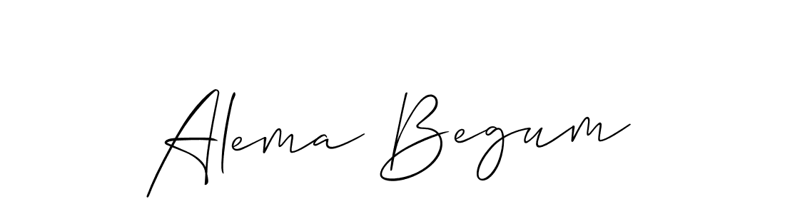 Make a beautiful signature design for name Alema Begum. With this signature (Allison_Script) style, you can create a handwritten signature for free. Alema Begum signature style 2 images and pictures png