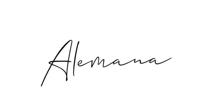 Allison_Script is a professional signature style that is perfect for those who want to add a touch of class to their signature. It is also a great choice for those who want to make their signature more unique. Get Alemana name to fancy signature for free. Alemana signature style 2 images and pictures png