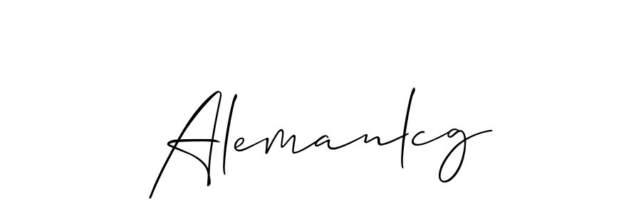 Also You can easily find your signature by using the search form. We will create Alemanlcg name handwritten signature images for you free of cost using Allison_Script sign style. Alemanlcg signature style 2 images and pictures png