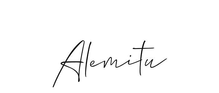 It looks lik you need a new signature style for name Alemitu. Design unique handwritten (Allison_Script) signature with our free signature maker in just a few clicks. Alemitu signature style 2 images and pictures png