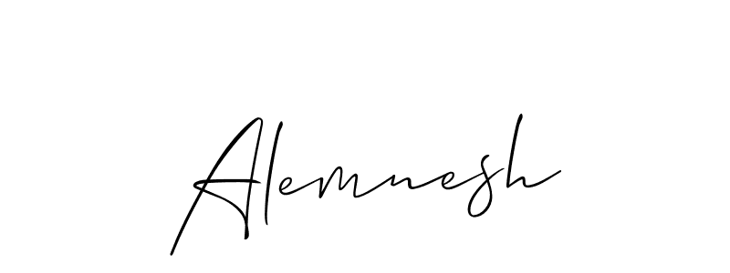Best and Professional Signature Style for Alemnesh. Allison_Script Best Signature Style Collection. Alemnesh signature style 2 images and pictures png