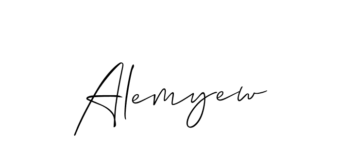 How to make Alemyew name signature. Use Allison_Script style for creating short signs online. This is the latest handwritten sign. Alemyew signature style 2 images and pictures png