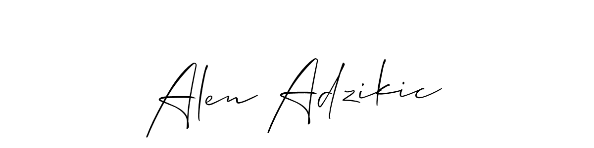 The best way (Allison_Script) to make a short signature is to pick only two or three words in your name. The name Alen Adzikic include a total of six letters. For converting this name. Alen Adzikic signature style 2 images and pictures png