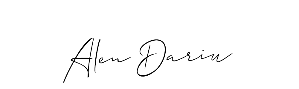 How to Draw Alen Dariu signature style? Allison_Script is a latest design signature styles for name Alen Dariu. Alen Dariu signature style 2 images and pictures png