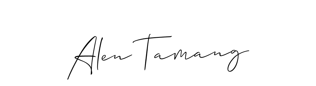 Make a beautiful signature design for name Alen Tamang. With this signature (Allison_Script) style, you can create a handwritten signature for free. Alen Tamang signature style 2 images and pictures png