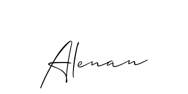 You should practise on your own different ways (Allison_Script) to write your name (Alenan) in signature. don't let someone else do it for you. Alenan signature style 2 images and pictures png
