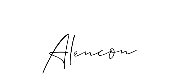 Use a signature maker to create a handwritten signature online. With this signature software, you can design (Allison_Script) your own signature for name Alencon. Alencon signature style 2 images and pictures png