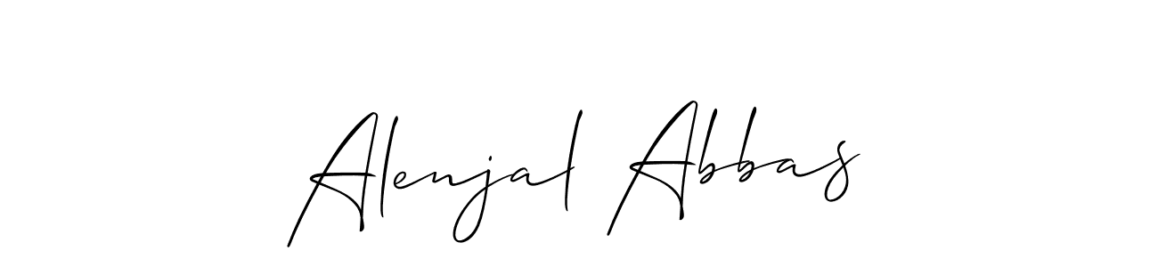 Use a signature maker to create a handwritten signature online. With this signature software, you can design (Allison_Script) your own signature for name Alenjal Abbas. Alenjal Abbas signature style 2 images and pictures png