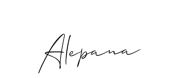 Make a beautiful signature design for name Alepana. With this signature (Allison_Script) style, you can create a handwritten signature for free. Alepana signature style 2 images and pictures png