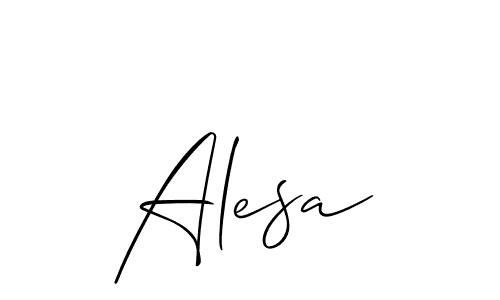 Use a signature maker to create a handwritten signature online. With this signature software, you can design (Allison_Script) your own signature for name Alesa. Alesa signature style 2 images and pictures png