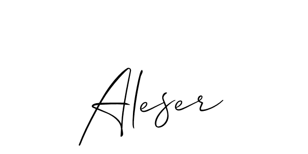 Create a beautiful signature design for name Aleser. With this signature (Allison_Script) fonts, you can make a handwritten signature for free. Aleser signature style 2 images and pictures png