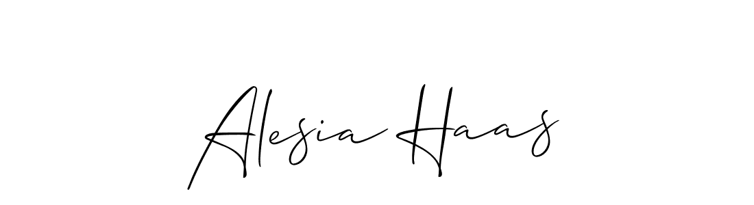 Design your own signature with our free online signature maker. With this signature software, you can create a handwritten (Allison_Script) signature for name Alesia Haas. Alesia Haas signature style 2 images and pictures png