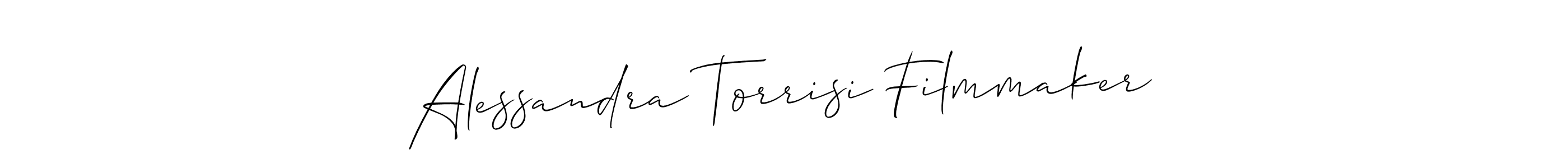 How to make Alessandra Torrisi Filmmaker name signature. Use Allison_Script style for creating short signs online. This is the latest handwritten sign. Alessandra Torrisi Filmmaker signature style 2 images and pictures png
