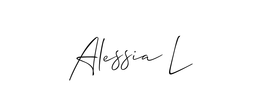 Use a signature maker to create a handwritten signature online. With this signature software, you can design (Allison_Script) your own signature for name Alessia L. Alessia L signature style 2 images and pictures png