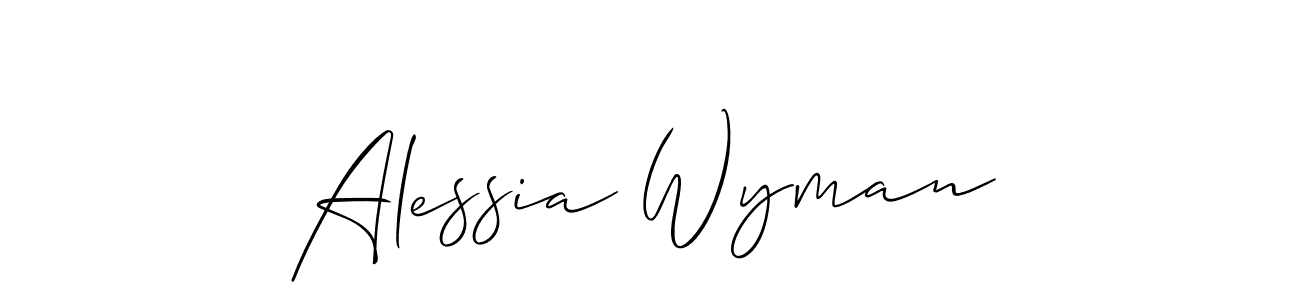 You can use this online signature creator to create a handwritten signature for the name Alessia Wyman. This is the best online autograph maker. Alessia Wyman signature style 2 images and pictures png