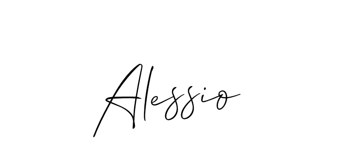 Use a signature maker to create a handwritten signature online. With this signature software, you can design (Allison_Script) your own signature for name Alessio. Alessio signature style 2 images and pictures png