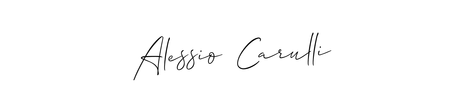 The best way (Allison_Script) to make a short signature is to pick only two or three words in your name. The name Alessio  Carulli include a total of six letters. For converting this name. Alessio  Carulli signature style 2 images and pictures png