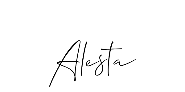 Create a beautiful signature design for name Alesta. With this signature (Allison_Script) fonts, you can make a handwritten signature for free. Alesta signature style 2 images and pictures png