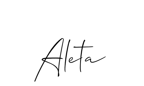 You should practise on your own different ways (Allison_Script) to write your name (Aleta) in signature. don't let someone else do it for you. Aleta signature style 2 images and pictures png