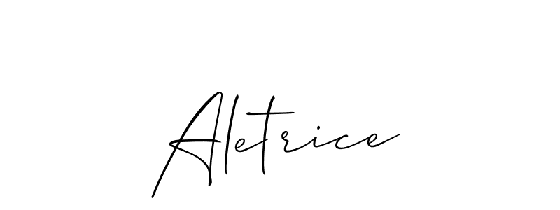 Create a beautiful signature design for name Aletrice. With this signature (Allison_Script) fonts, you can make a handwritten signature for free. Aletrice signature style 2 images and pictures png