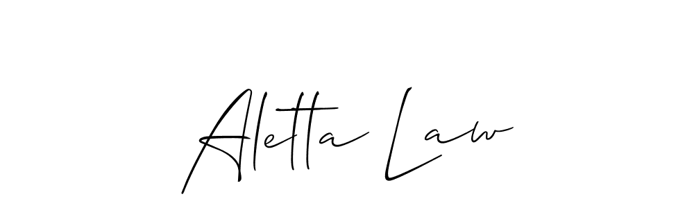 Similarly Allison_Script is the best handwritten signature design. Signature creator online .You can use it as an online autograph creator for name Aletta Law. Aletta Law signature style 2 images and pictures png