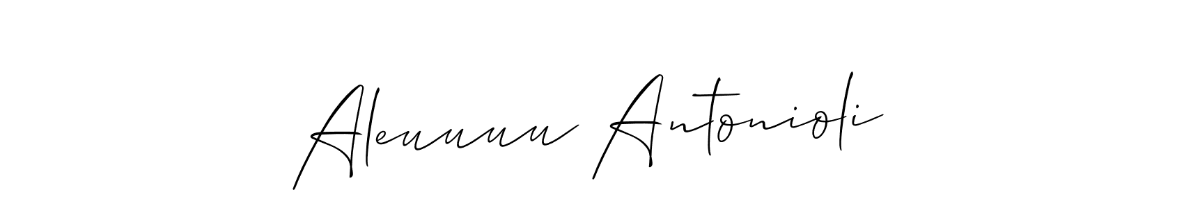 How to make Aleuuuu Antonioli name signature. Use Allison_Script style for creating short signs online. This is the latest handwritten sign. Aleuuuu Antonioli signature style 2 images and pictures png