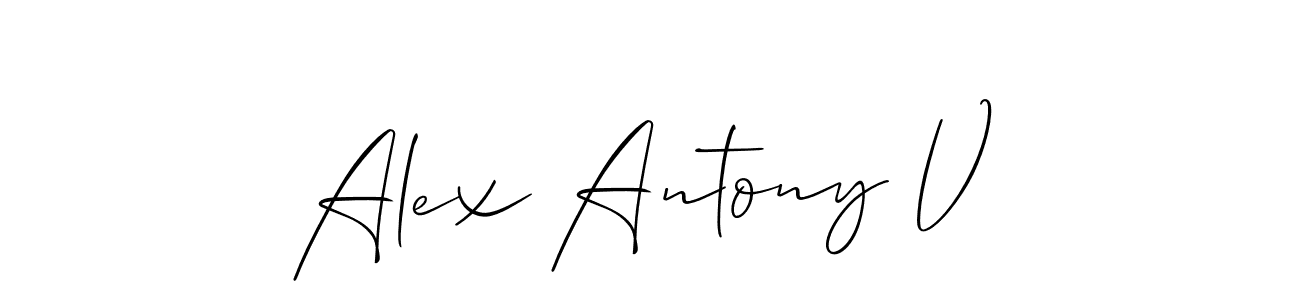 if you are searching for the best signature style for your name Alex Antony V. so please give up your signature search. here we have designed multiple signature styles  using Allison_Script. Alex Antony V signature style 2 images and pictures png