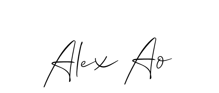 Use a signature maker to create a handwritten signature online. With this signature software, you can design (Allison_Script) your own signature for name Alex Ao. Alex Ao signature style 2 images and pictures png