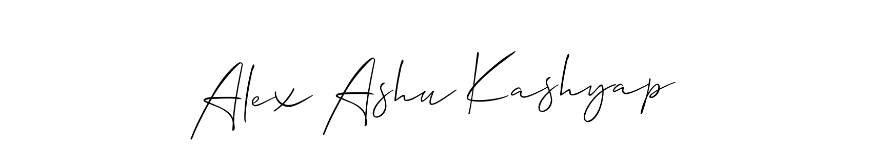 Make a short Alex Ashu Kashyap signature style. Manage your documents anywhere anytime using Allison_Script. Create and add eSignatures, submit forms, share and send files easily. Alex Ashu Kashyap signature style 2 images and pictures png